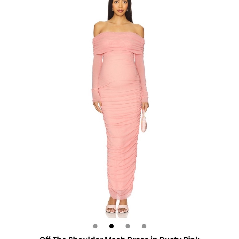 Elegant Off-Shoulder Pink Dress